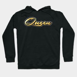 Shiny black and Gold QUEEN word ver6 Hoodie